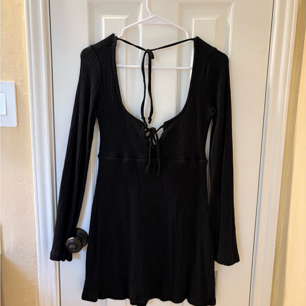 Free People mini Black Dress with Long Sleeve